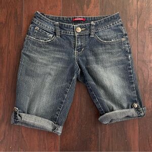UNIONBAY Womens Sz 3 Denim Bermuda Shorts Jorts Low Rise Vintage 90s Y2k Grunge